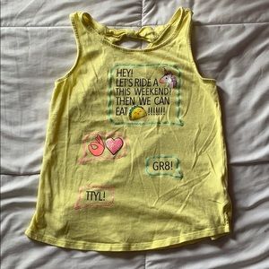 Bright Yellow Tang Top with Text Messages